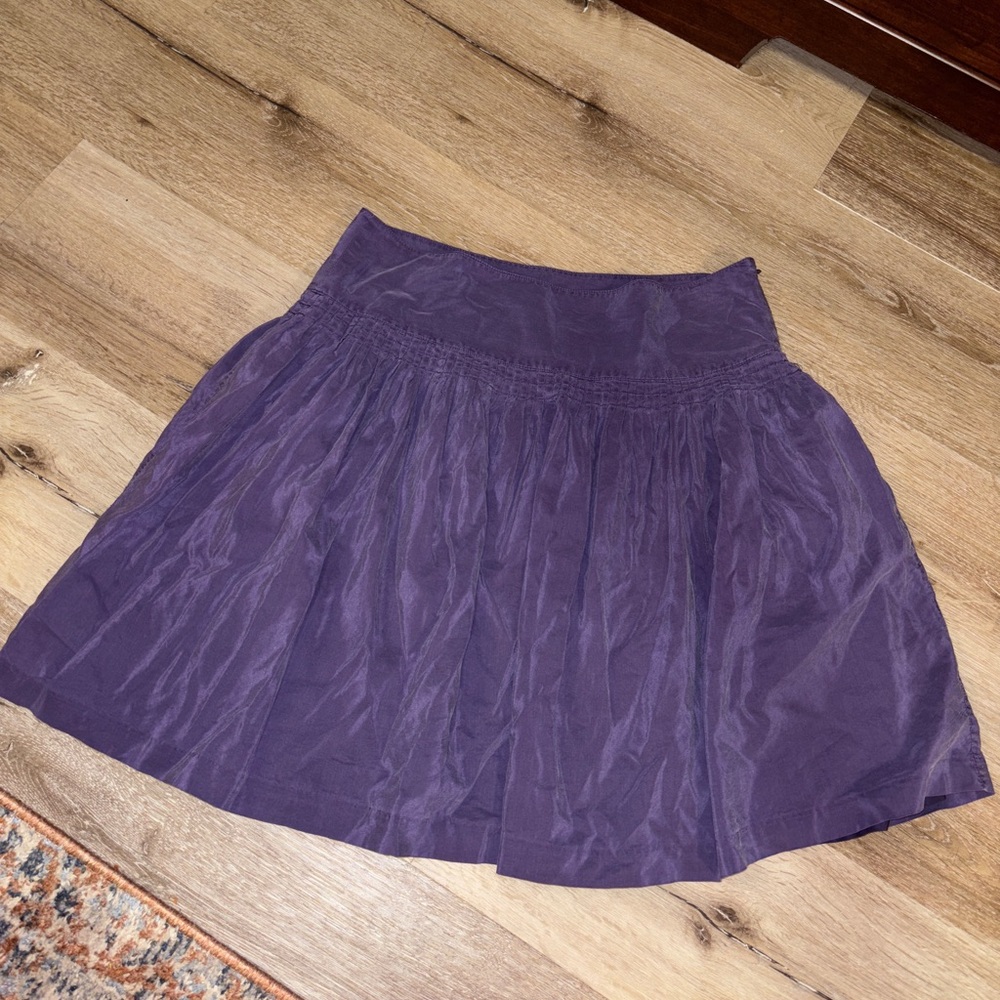 Purple GAP Pleated Silk-Cotton Skirt – Size 10 – Flowy Balletcore Vibes